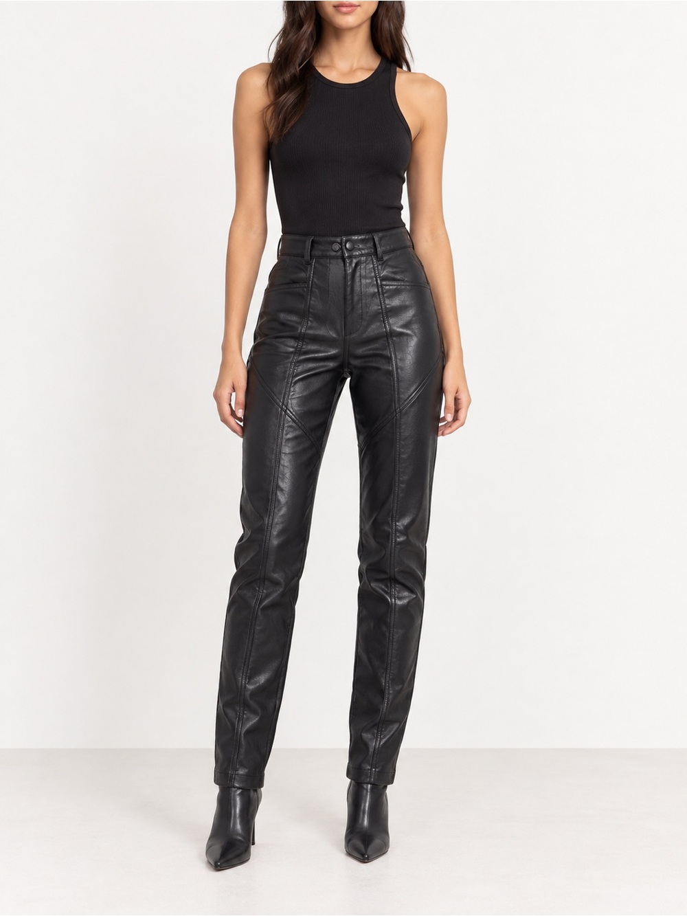 Aritzia Wilfred Rebel Black Vegan Leather High Rise Pants Size 00